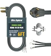 Ultra Explorer 10 AWG 3 Prong Dryer Cord, 6 Ft Heavy Duty Appliance Cord SRDT, 30 Amp Power Cord,...