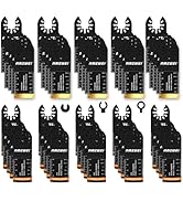 AMZWEI 50PCS Multi Tool Blade Kits, Professional Titanium Oscillating Tool Blades for Metal, Wood...