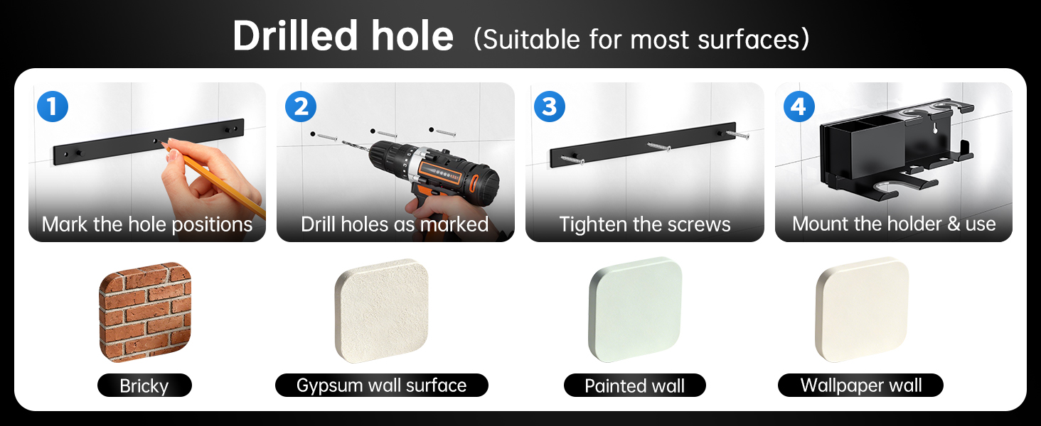 curling iron holder wall mount