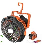 Camping Fan for Tents,Tent Fan with Lantern 7800mAh, 25 Hours Work-time USB Rechargeable Powerful...