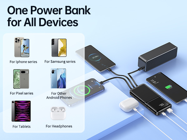 Power Bank Portable Charger with Built in Cable