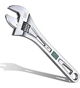 SK 8-Inch Adjustable Wrench, 1" Jaw Capacity, Cr-V Steel, SAE&amp;Metric Scales