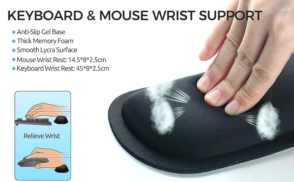 mouse pad with wrist rest and wireless charger