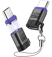 BRIMFORD 240W Magnetic USB C Adapter (2Pack), USB C Male to USB C Female Adapter Mini Type C Adap...