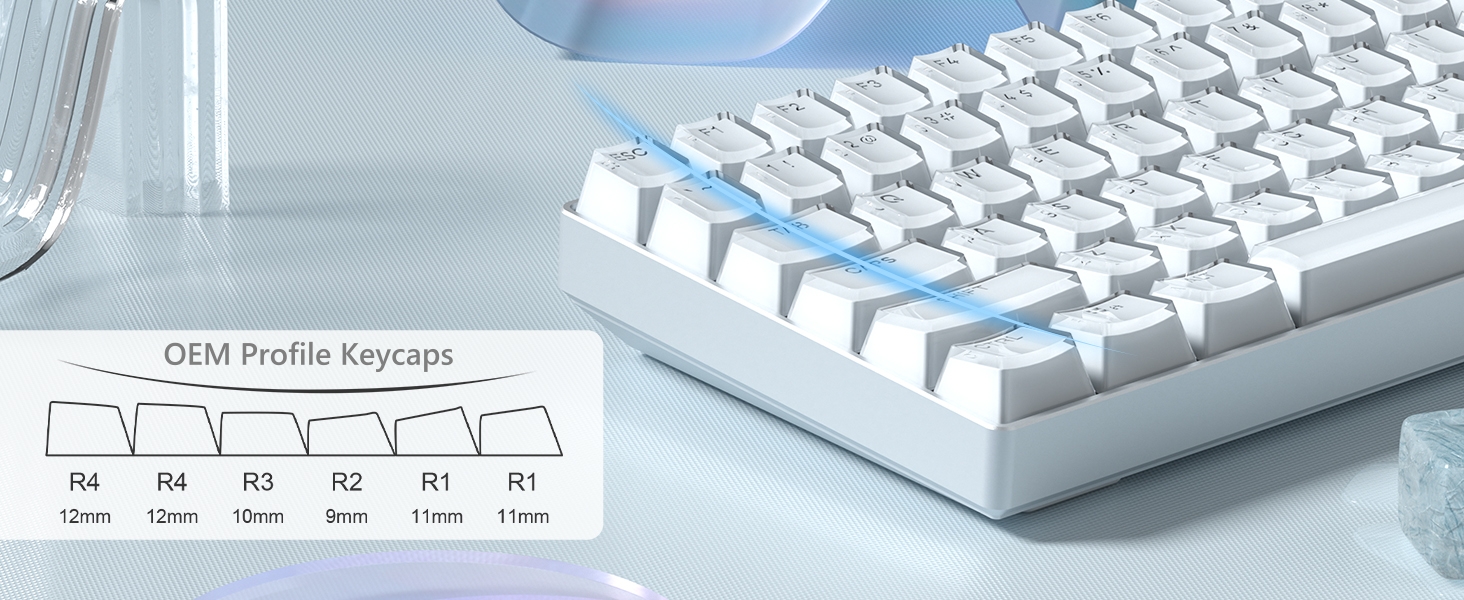 Shine Through PBT Keycaps, Custom Keycaps 60 75 100 Percent OEM Profile