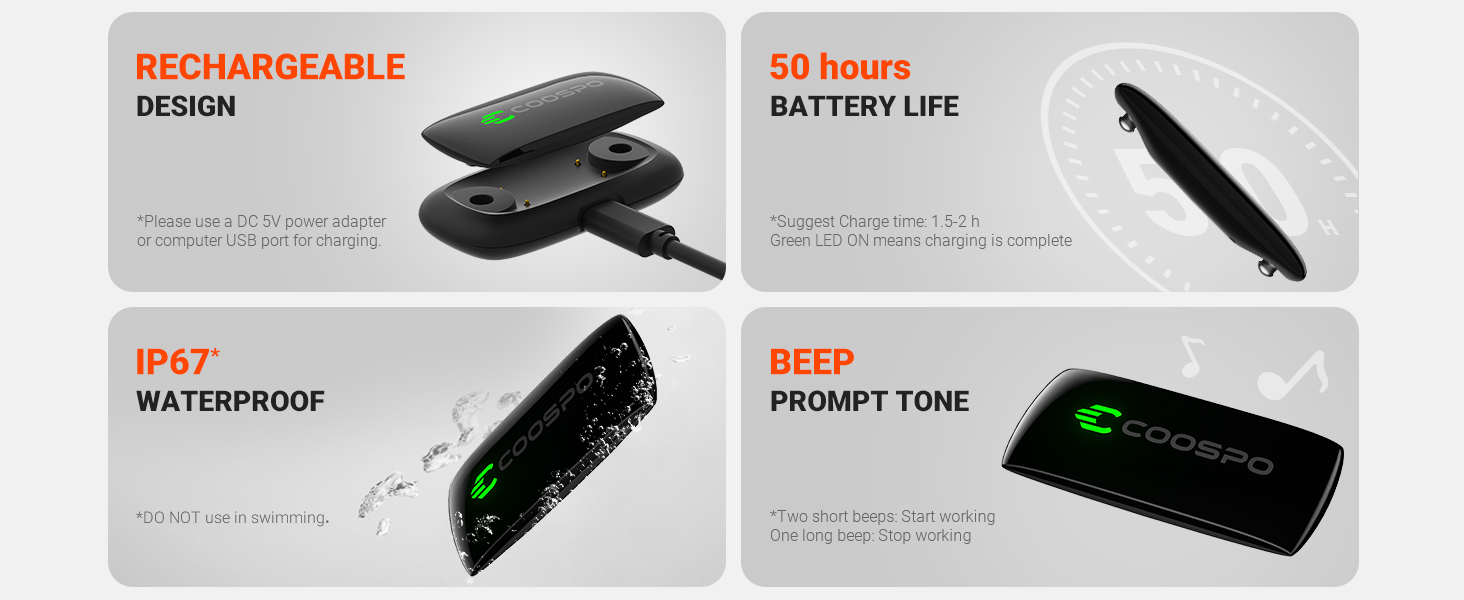 Bluetooth 5.0 ANT+ Heart Rate Monitor Chest Sensor with Rechargeable Battery