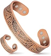 Mahnco Copper Bracelet for Men &amp; Women,12X Strength Magnetic Bracelets &amp; Lymphatic Drainage Ring ...