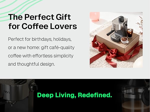 HBN Espresso Machine, 3.5Bar Espresso and Cappuccino Maker