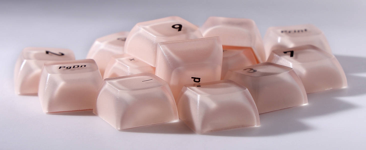 Womier pbt Jelly Keycaps Frosted, Foundation Shine Through Keycaps for Mechanical Keyboards