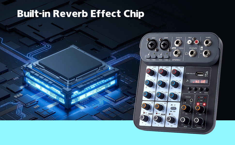 4 Channel DJ Audio Mixer