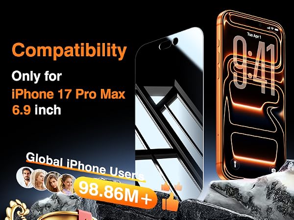iphone 17 pro max privacy screen protector