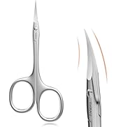 THRAU Right-Handed Cuticle Scissors – Surgical Grade Stainless Steel with Sharp Curved Tip for Cu...