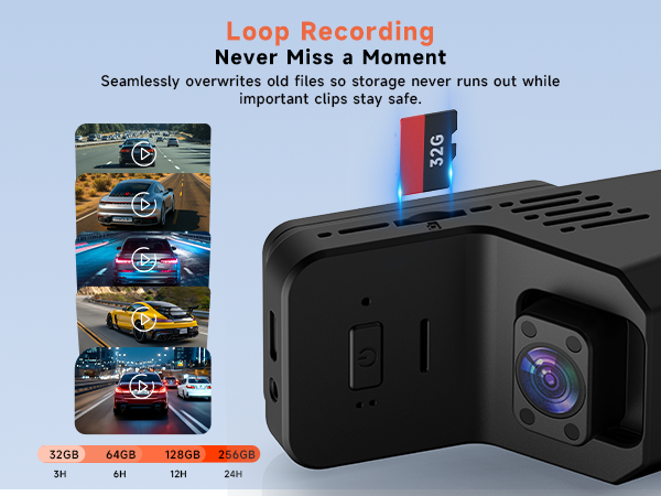 Loop recording dash camera