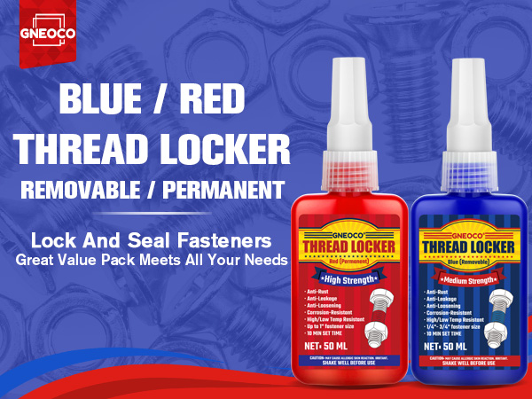 2PACK red and blue thread lock