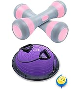 Nice C Adjustable Dumbbell Weight Pair, 5-in-1 Weight Options,Balance Ball Balance Trainer, Half ...
