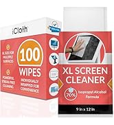 iCloth 70% IPA Screen Cleaning Wipes Safe for All Screens, Pro-Grade, Individually Wrapped, 1 Wip...