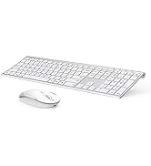 Wireless Keyboard and Mouse, Vssoplor 2.4GHz Rechargeable Compact Quiet Full-Size Keyboard and Mo...