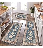 Boho Kitchen Rug Sets 3 Piece with Runner Non Slip Kitchen Rugs and Mats Washable Kitchen Ma...