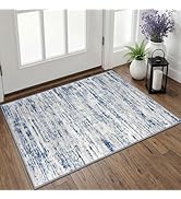 Lansny Modern Abstract Entryway Rug 2x3, Washable Door Mat Indoor Entrance Non-Slip Small Area Ru...