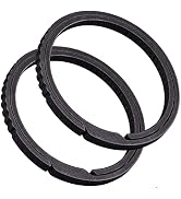 TISUR Titanium Keychain Rings, Split Side Pushing Key Rings Heavy Duty Black Key Ring For Key Cha...