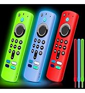 3 Pack Silicone Remote Cover, Anti Slip Protective Case with Color Lanyard Glow in The Dark(Glow ...
