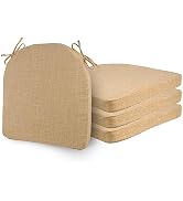 ELFJOY Set of 4 Chair Cushions for Dining Chairs with Ties 17x17x2 inches Non Slip Office Chair C...