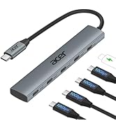 Acer 10 Gbps USB C Hub, USBC Splitter with 4*USB C 3.2 and 100W PD Port, Fast Transfer Type-C Mul...
