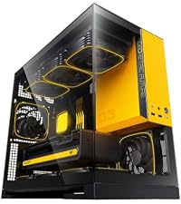 Geometric Future Model 3 Panoramic Tempered Glass Dual Chamber Micro-ATX Tower PC Case, 5 Pre-Instal...