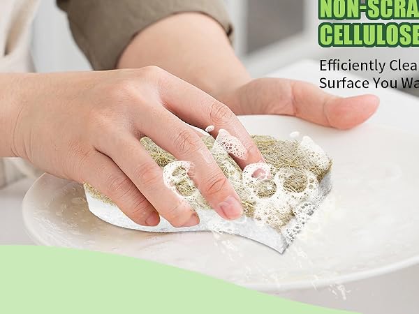Sponges Kitchen Natural Dish Sponge Plant-Based