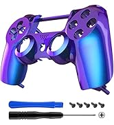 eXtremeRate Unique Design Chameleon Purple Blue Glossy Front Housing Shell Replacement Faceplate ...