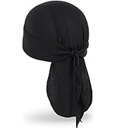 MELASA Cooling Do Rags Skull Cap Helmet Liner, Sweat Head Wraps Bandanas for Men Running Cycling ...