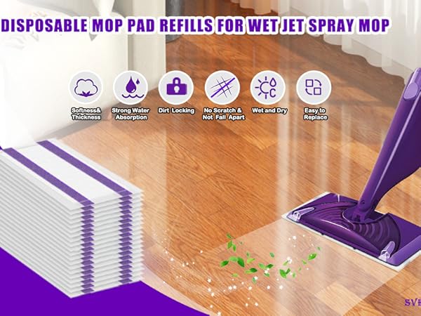 disposable mop pad refills for wet jet spray mop