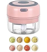 Electric Mini Garlic Mincer, 100ML USB Vegetable Onion Chopper, Portable Small Food Processor for...