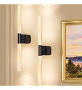 Eclipterra Battery Operated Wall Sconce Set of 2 Rechargeable Battery Powered Wall Light with 120...