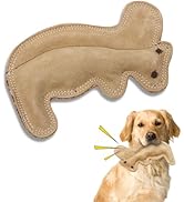 SPOT Dura-Fused Leather Squirrel Dog Toy – Real Leather &amp; Jute Fabric, Double-Stitched &amp; Durable,...