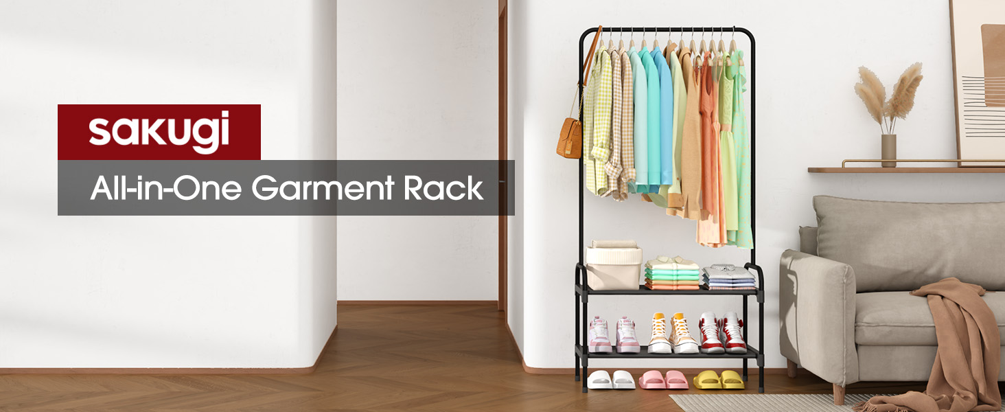 clothes and shoe rack