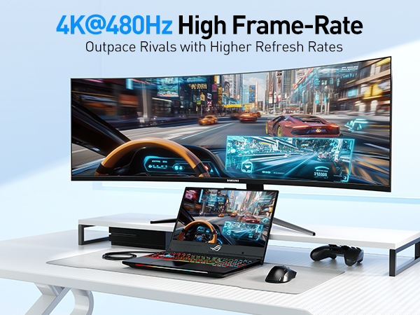 Braided DisplayPort to USB-C cable with aluminum connectors and DP latch