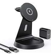 Wireless Charger for iPhone, 3 in 1 Charging Station Compatible with Magsafe Charger for iPhone 1...