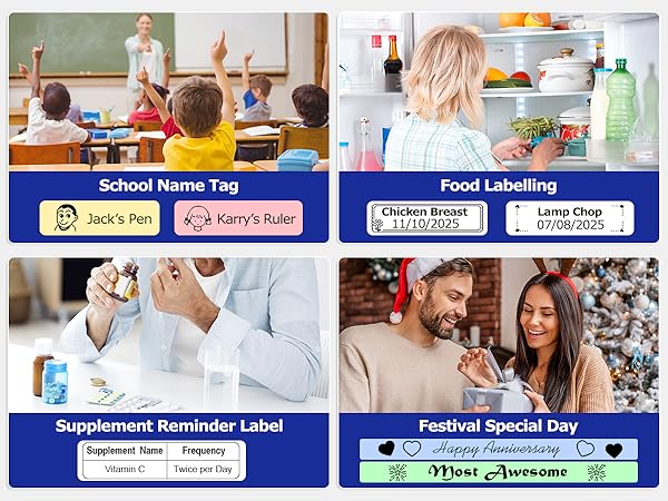Labels for school, food, supplements &amp;amp; holidays