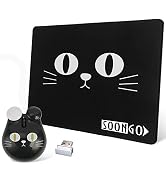SOON GO Cute Cat Wireless Mouse and Pad Set for Kids Children Computer Mouse Fit for Computer,Des...