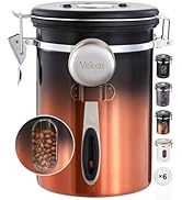 Veken Coffee Canister with Window, Gifts for Dad,Airtight Stainless Steel Kitchen Food Storage Co...