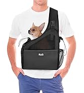 Lukovee Pet Dog Sling Carrier, Hard Bottom Support and Hands Free Papoose Puppy Travel Bag Tote ,...