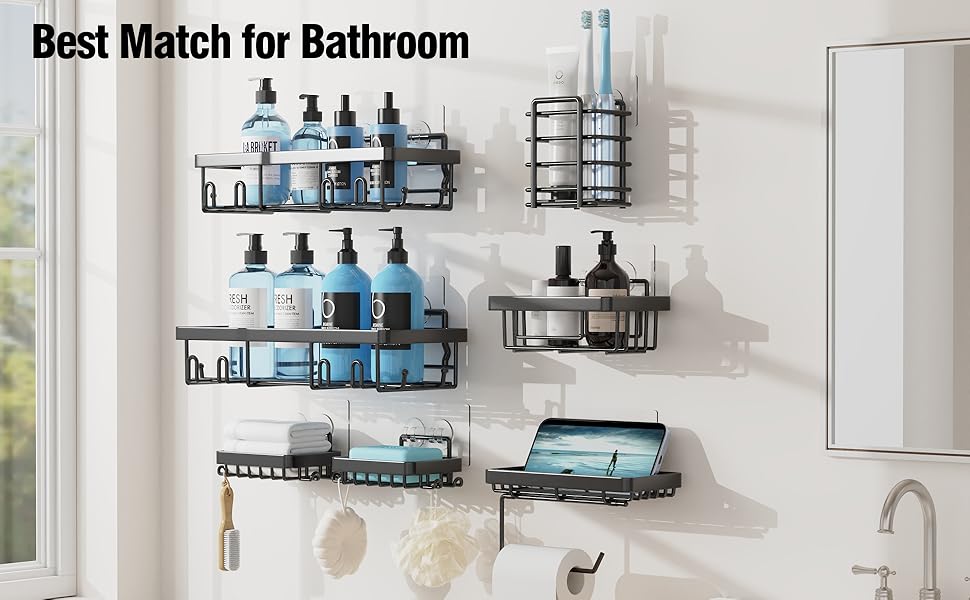 adhesive shower shelves