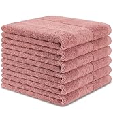 INFICRIME 6 Pack 100% Cotton Wash Cloth, 13x13 Inch Highly Absorbent and Soft Feel Fingertip Towe...