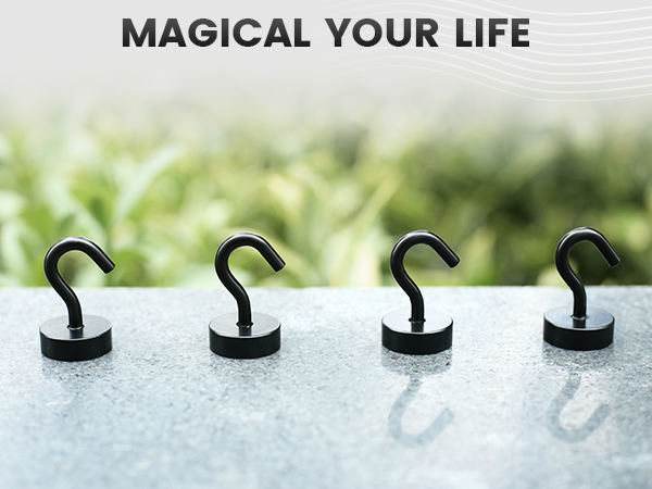 Neosmuk black magnetic hooks new design with steel tube inside the base