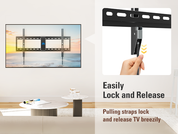 Easily Lock and Release Pulling straps lock and release TV breezily