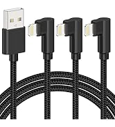 6.6FT iPhone Charger 90 Degree,[Apple MFi Certified] 3Pack USB to Lightning Cable Right Angle,Nyl...