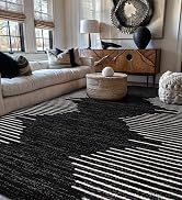 Rugshop Bohemian Stripe Stain Resistant High Traffic Living Room Kitchen Bedroom Dining Home Offi...