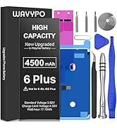 WAVYPO Battery for iPhone 6 Plus, Upgraded 4500mAh High Capacity New 0 Cycle Battery Replacement ...