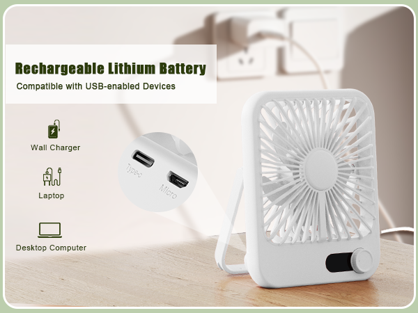 battery fans portable rechargeable